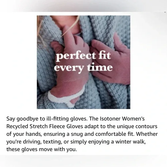 Isotoner women’s gloves in black - Picture 8 of 9